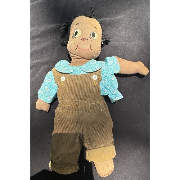 Antique Handmade African American Girl doll from Simplicity Pattern Cute! - Picture 4 of 10